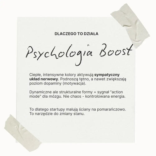 Biała podarta kartka z tekstem o designie ’psychologia boost’.