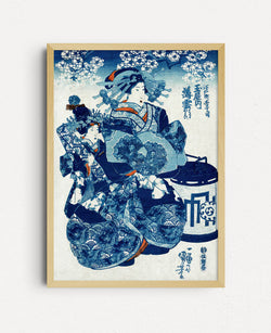 Portrait in blue Utagawa Kuniyoshi - Plakat
