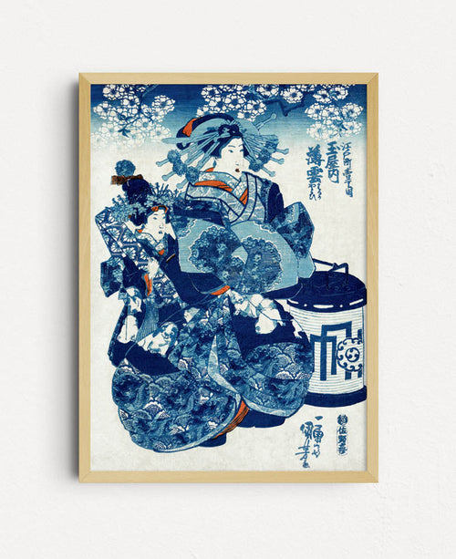 Portrait in blue Utagawa Kuniyoshi - Plakat